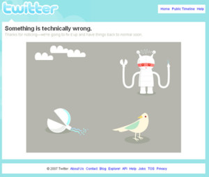 Twitter kommunikerer klart at brugeren ikke er skyld i, eller kan rette op på fejlen.